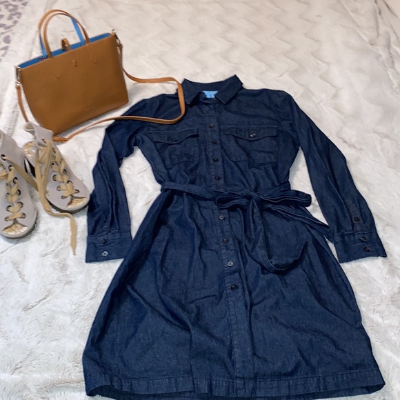 Draper James chambray Belted shirtdress excellent like new condition size 8 - Picture 13 of 15